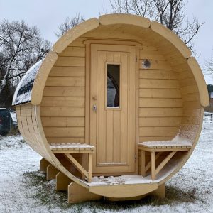 Sauna ogrodowa typy beczka